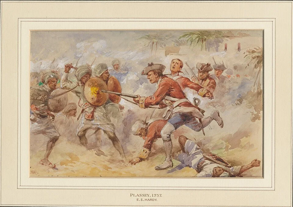 Illustration associated with the Battle of Plassey, 1757.