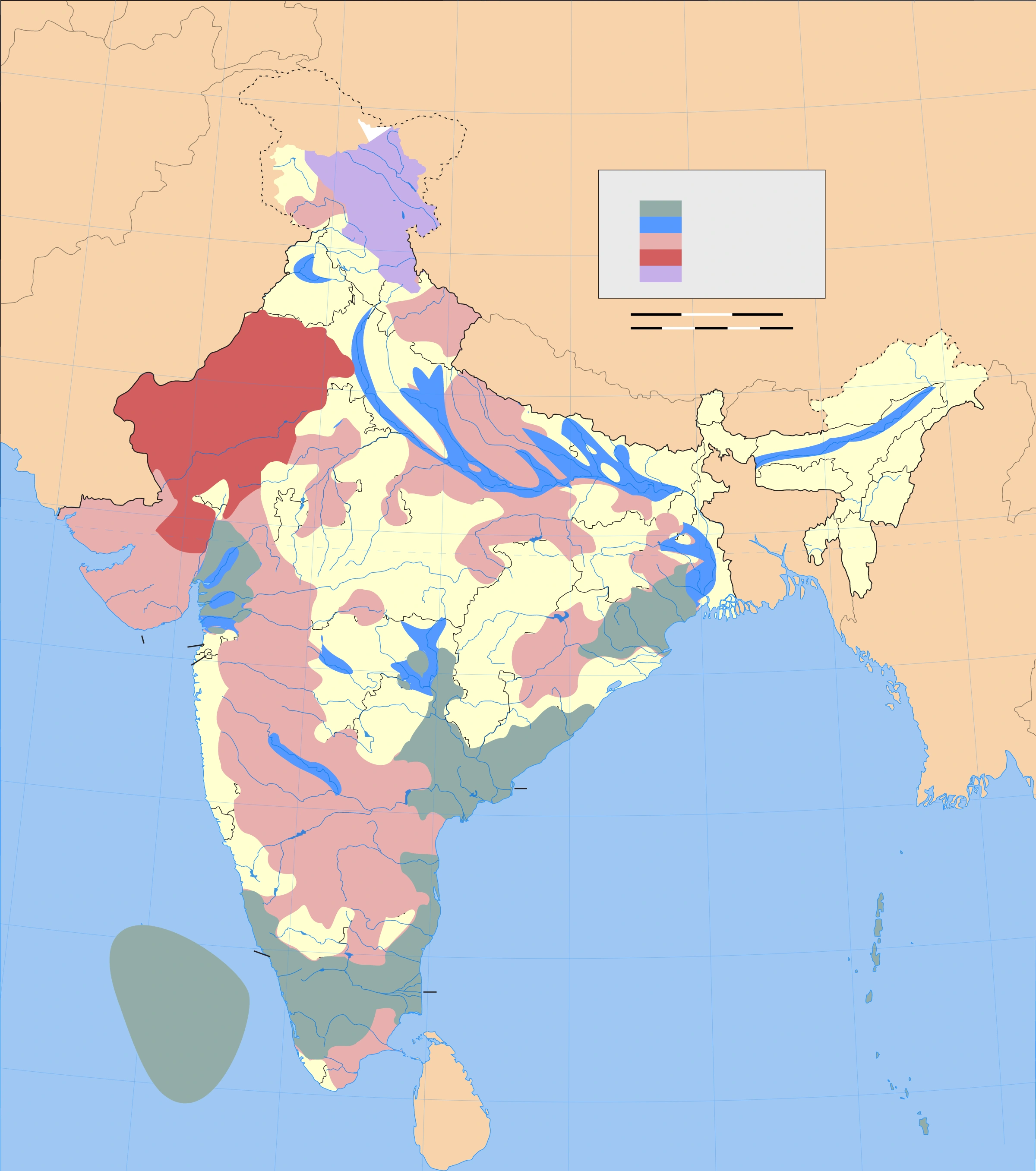 Broad climatic disaster-risk regions: compare flood, drought and cyclone patterns. Historical conceptual reference, not a real-time warning or site-specific assessment.