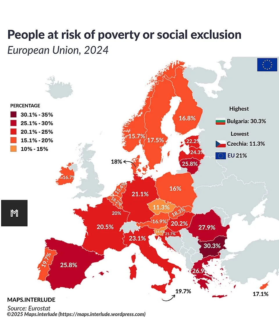 People at risk of poverty or social exclusion in the EU and Norway: a comparative poverty-measurement example.
