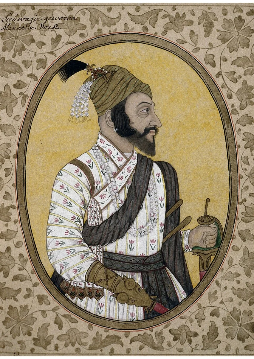Portrait identified as Shivaji; the supplied metadata associates it with the British Museum, London.