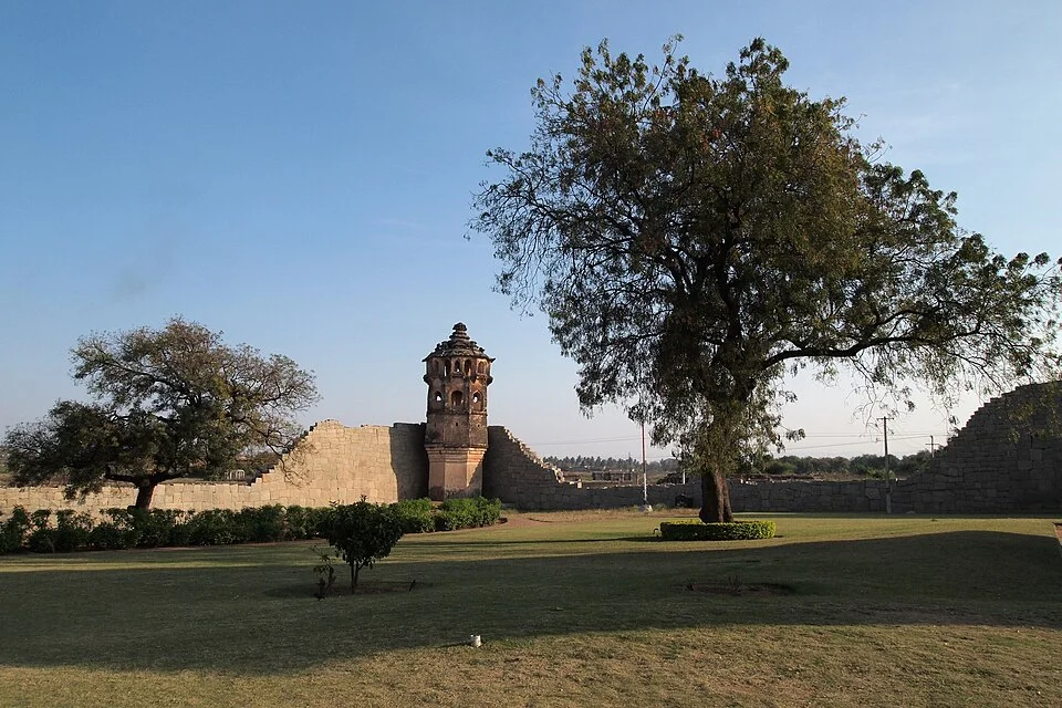 Watchtower in the conventionally named Zenana Enclosure at Hampi, the Vijayanagara capital.