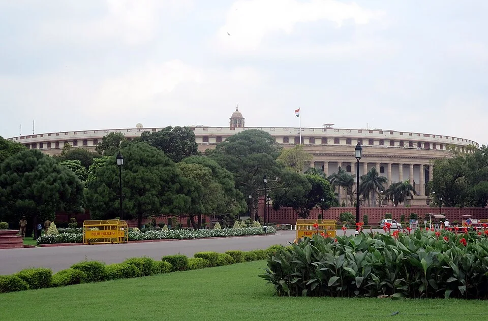 Old Sansad Bhavan, New Delhi: historical institutional context for the Lok Sabha.