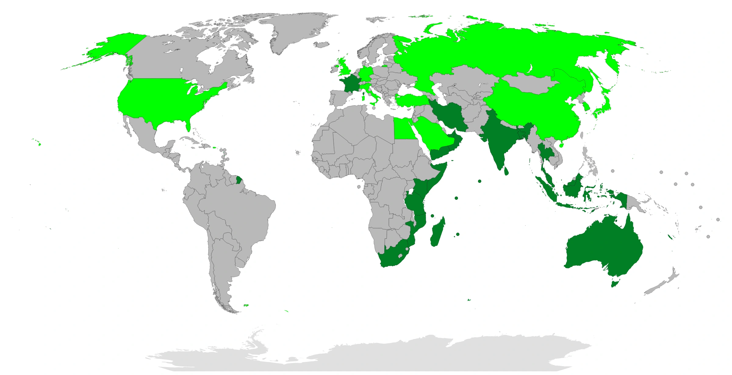 IORA members around the Indian Ocean as shown in the source map. IORA is not QUAD; use this for shared oceanic geographic context only.