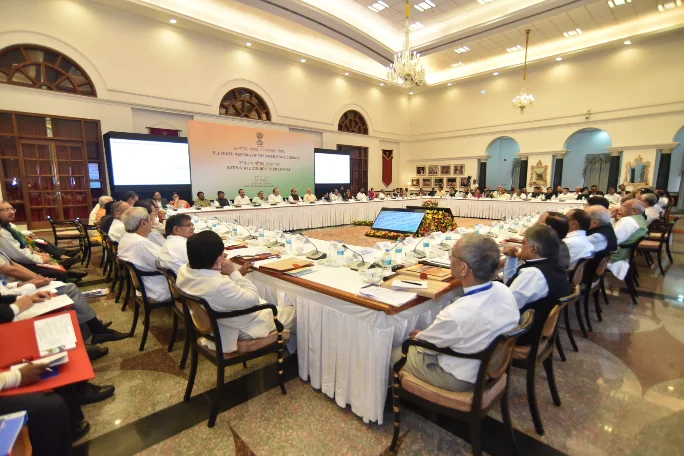 Prime Minister Narendra Modi inaugurating the 11th Inter-State Council meeting in New Delhi, as identified in the metadata.