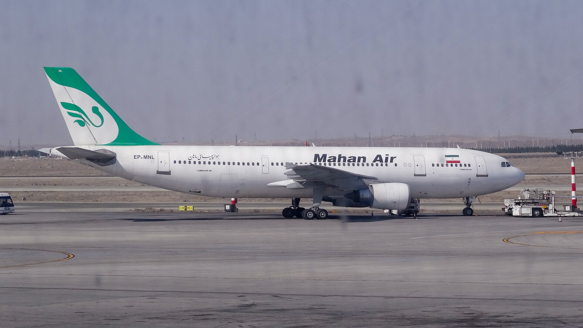 Reference view of a Mahan Air Airbus A300 at Imam Khomeini International Airport near Tehran in 2014. The aircraft is not operated by Iran Air, the airline named in the reported dispute over transporting medicines from India.